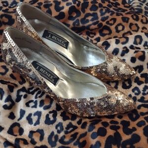 J.Renee Gold Sequin Women's Shoes